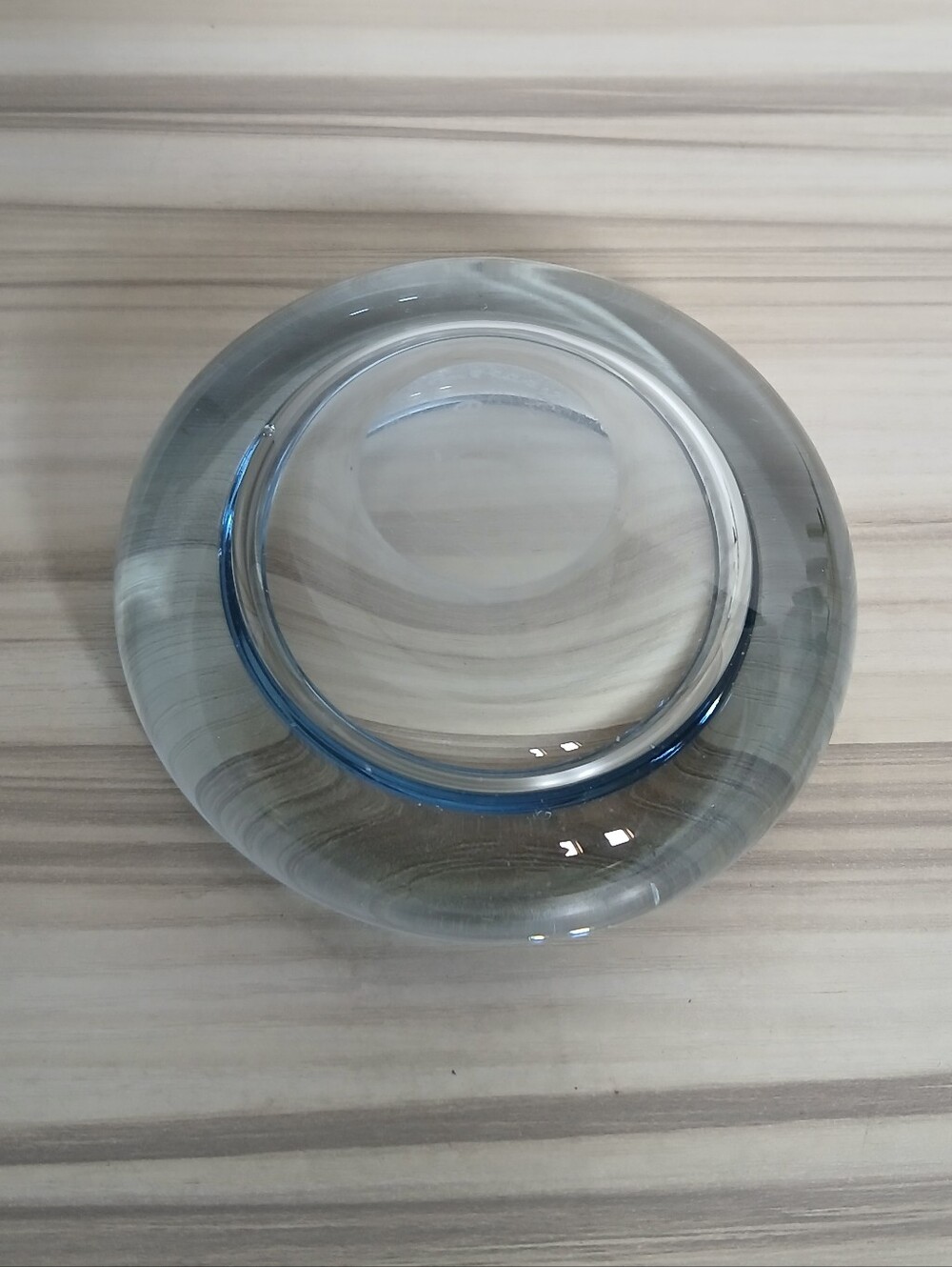 Vintage MCM Holmegaard Per Lutken Signed 4" Blue Art Glass Bowl Denmark - Picture 8 of 16